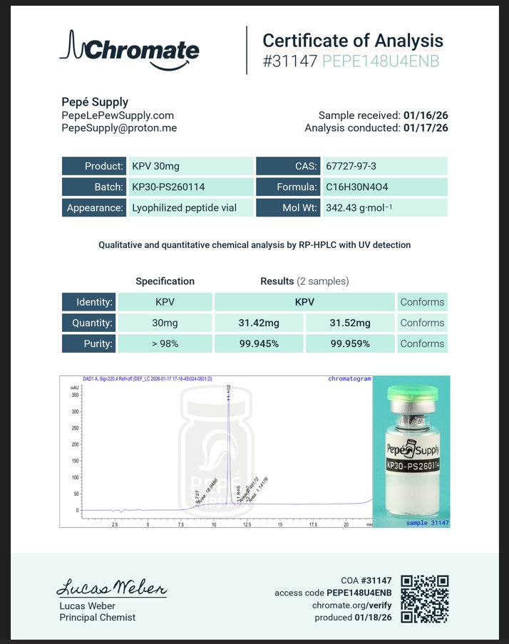 KPV 30mg (RECENTLY ADDED)
